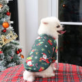 Dog Cat Teddy Bichon Vêtements Bulldog français plus Velvet Christmas Print Pull printemps, automne et hiver pour animaux de compagnie